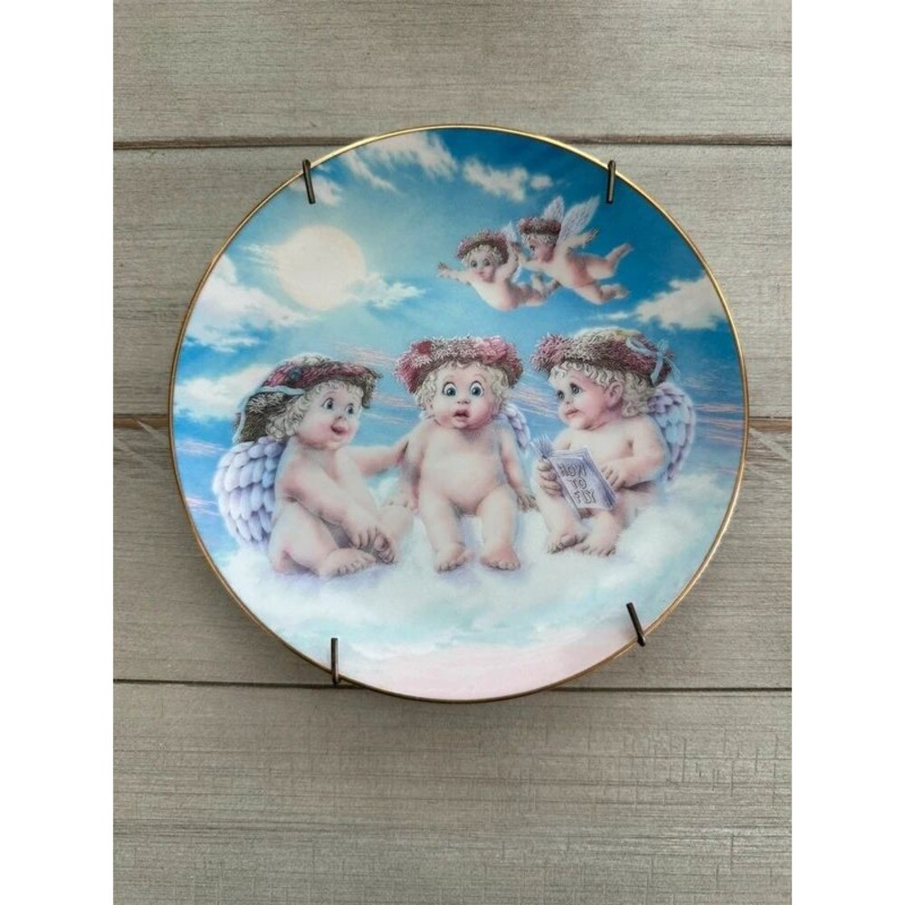 Vintage 1994 Dreamsicles Flying Lesson Collector Plate Cherubs Angels Kristine